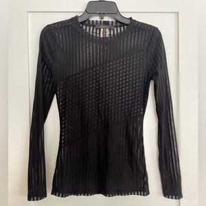 BCBG MAX AZRIA Mesh Sheer Blouse